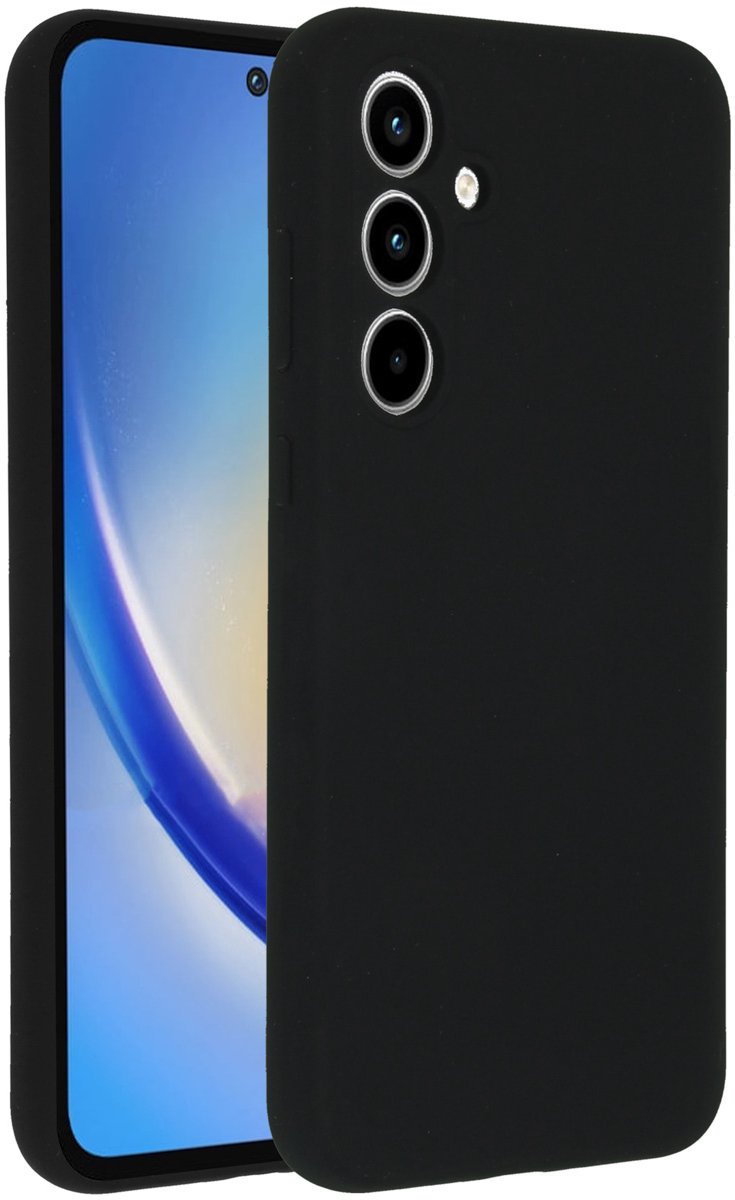 Accezz Hoesje - Geschikt voor Samsung Galaxy A35 - Liquid Silicone Backcover - Zwart