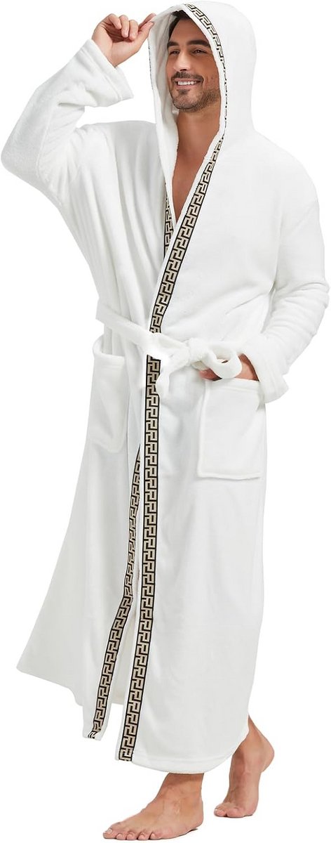 Luxe Herenbadjas met Capuchon en Lange Mouwen - Warm Fleece Huisgewaad