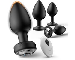 DOWO® - Vibrerende Buttplug - Buttplugs - 10 Standen - Butplug - Buttplug Vibrator - Anale Speeltjes - Buttplug Set 4-Delig - Met Afstandsbediening