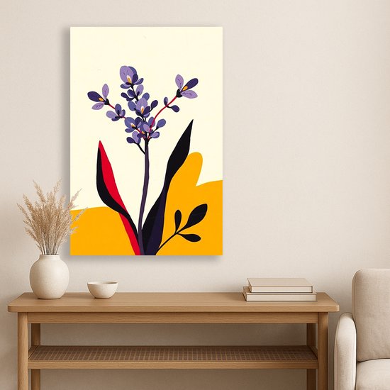 Bloem wanddecoratie - Muurdecoratie modern - Poster retro - 70x100 cm