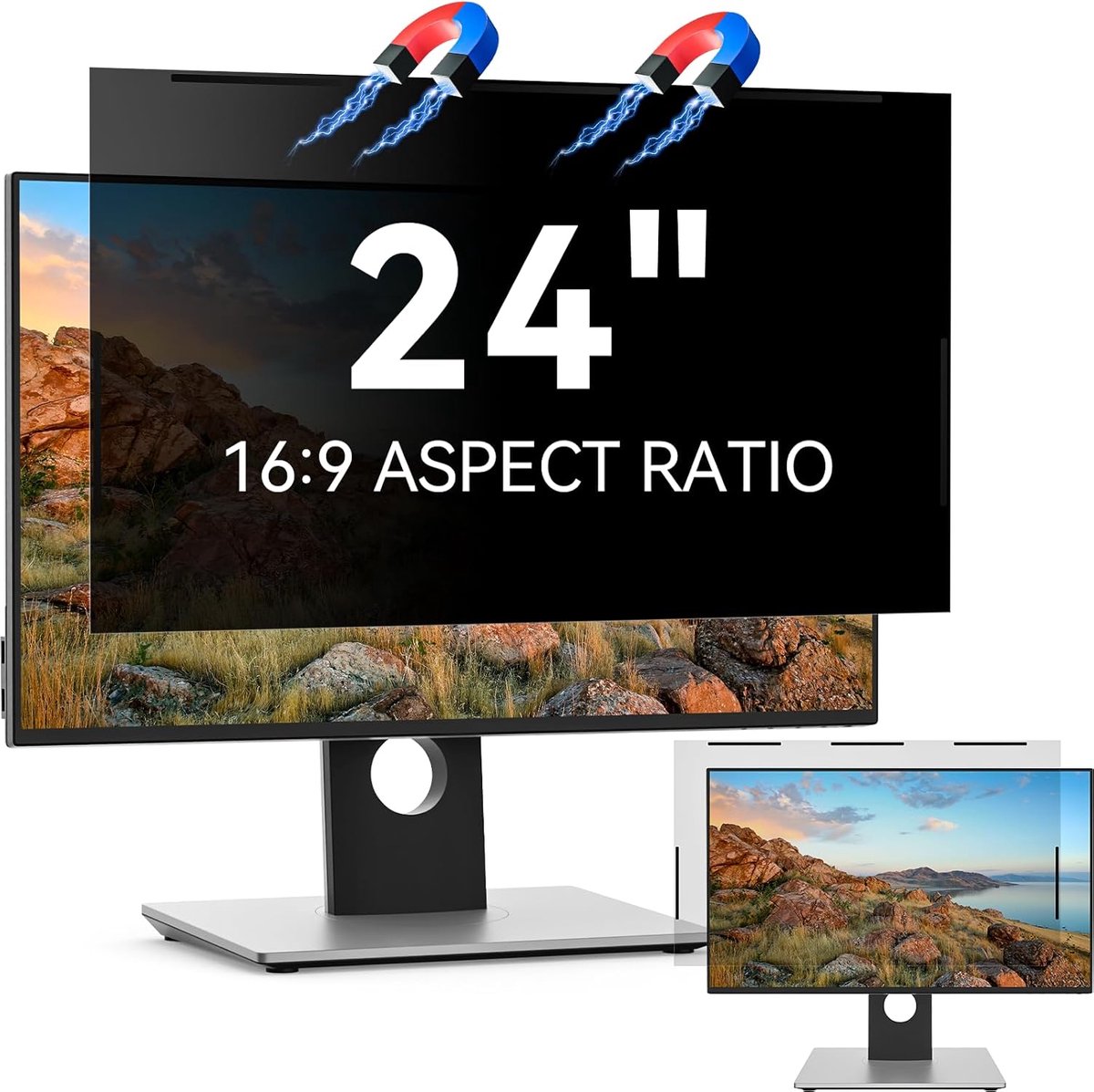 Famanu – Magnetisch privacyfilter 24 inch 16:9 - afneembaar - anti-spionage-schermbescherming - anti-reflectie - privacybescherming - compatibel met laptop/laptop//laptop/apparaat/laptop