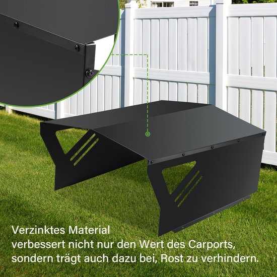 Zwarte Demontabele Garage voor Grasmaaier Robot - Verzinkt Stalen Dak als Professionele Weerbescherming — afbeelding 4