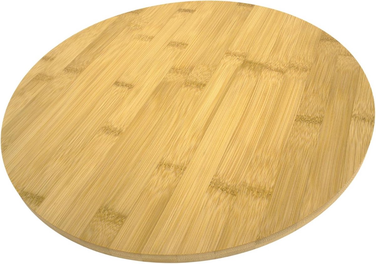 Bamboe Pizza Bord 33 cm met Handgreep - Serveerplank Rond Snijplank voor Pizza en Kaas