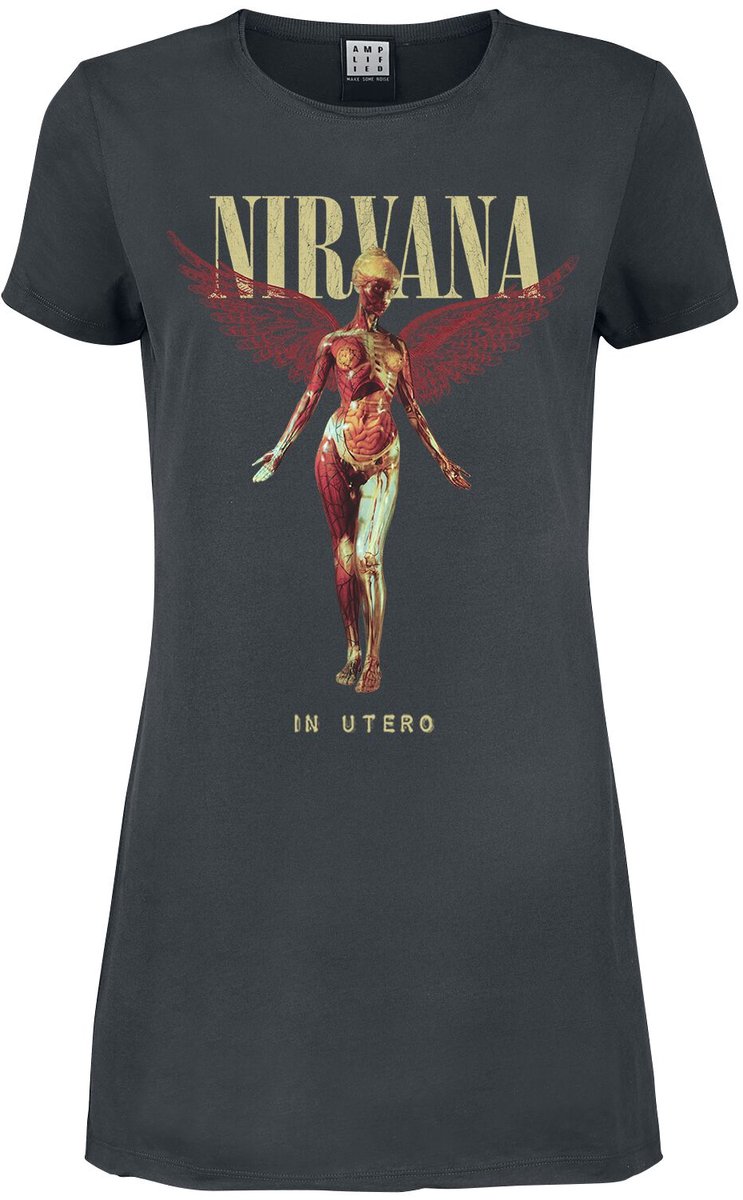 Nirvana Amplified Collection - In Utero Dames Mini-jurk - houtskool - M
