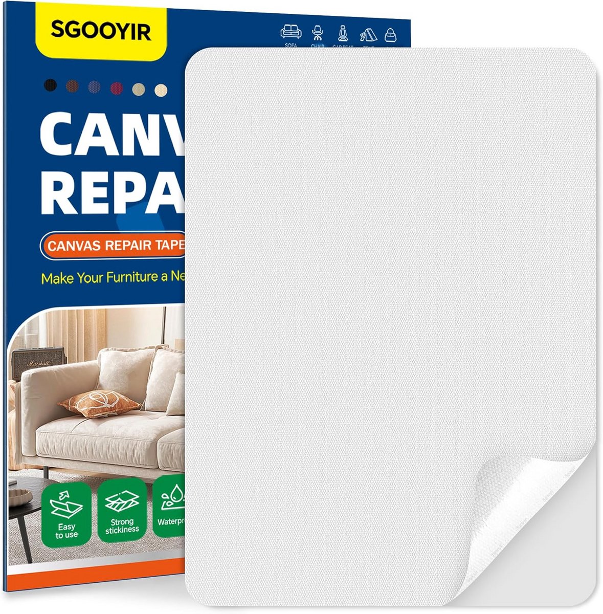 Zelfklevende stof reparatiepatches 21 x 28 cm - waterdicht en zonbestendig voor gordijnen en meubels
