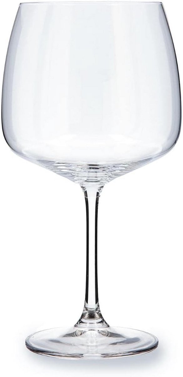 Set van 6 kristal glazen, transparant, 70 cl