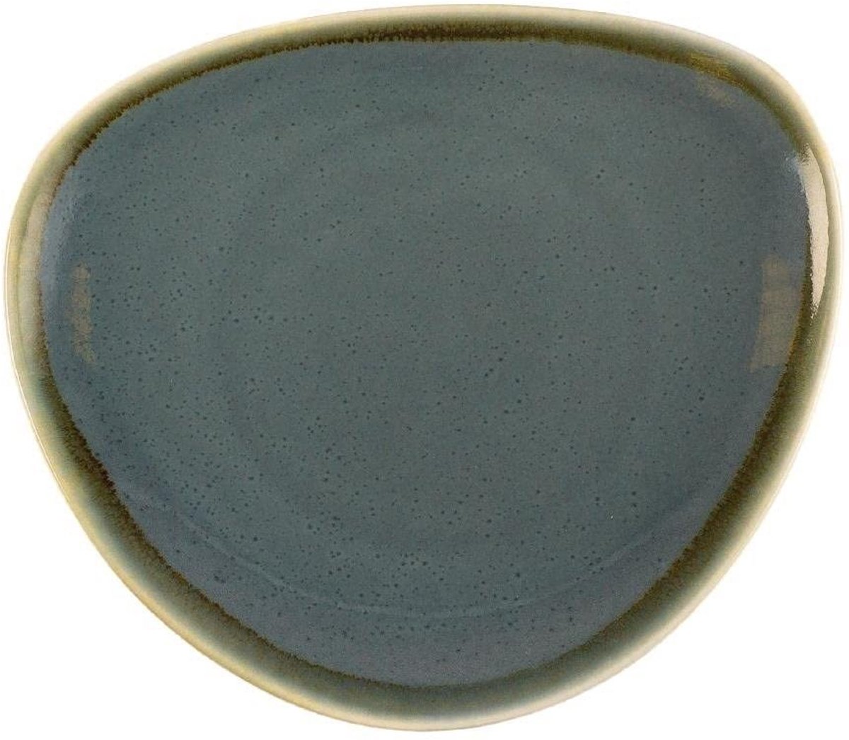 Set van 6 Driehoekige Porseleinen Bordjes - 16.5 cm - Ocean Blauw