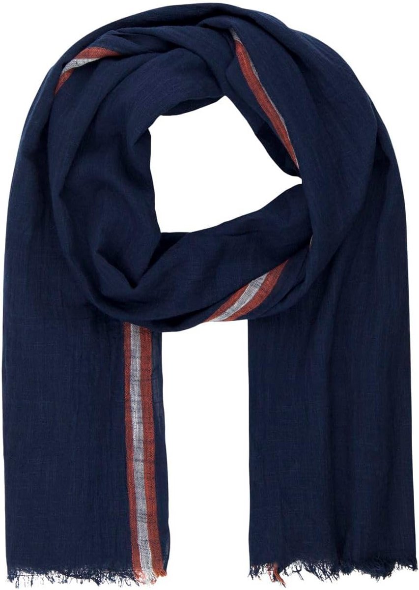 Dunnne Herensjaal Katoen Viscose Blauw Casual Accessoire