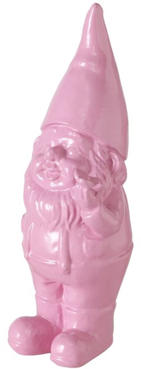 Boltze - Kabouter- Hansie - Roze - Polyresin - 27,5 cm - Voor Binnen & Buiten - Decoratief Beeldje