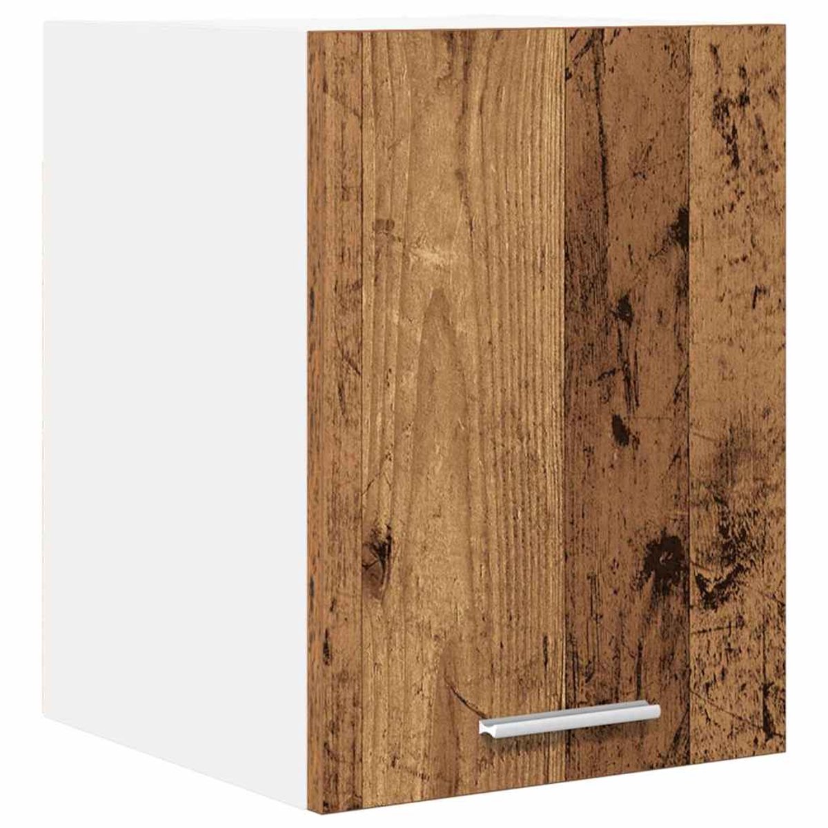 vidaXL Hangkast - Oud - Hout - en - Wit - 30 - x - 31 - x - 40 - cm - Bewerkt - hout Oude Hout en Wit
