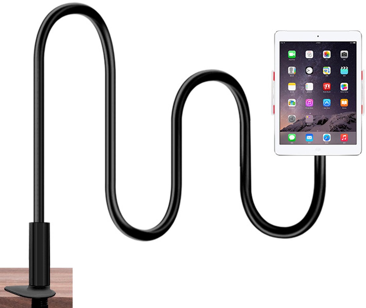 "Daity 1 stuk - Tabletstandaard voor naast het bed, verstelbare flexibele arm, tabletklem, compatibel met iPad Air Mini