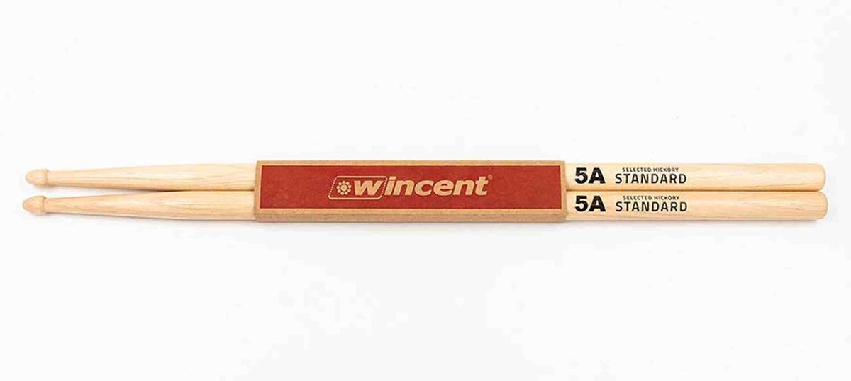 Drumstokken - Wincent W-5A - Select Series - 5A - American hickory - 406 x 14,3mm - Acorn tip - Paar