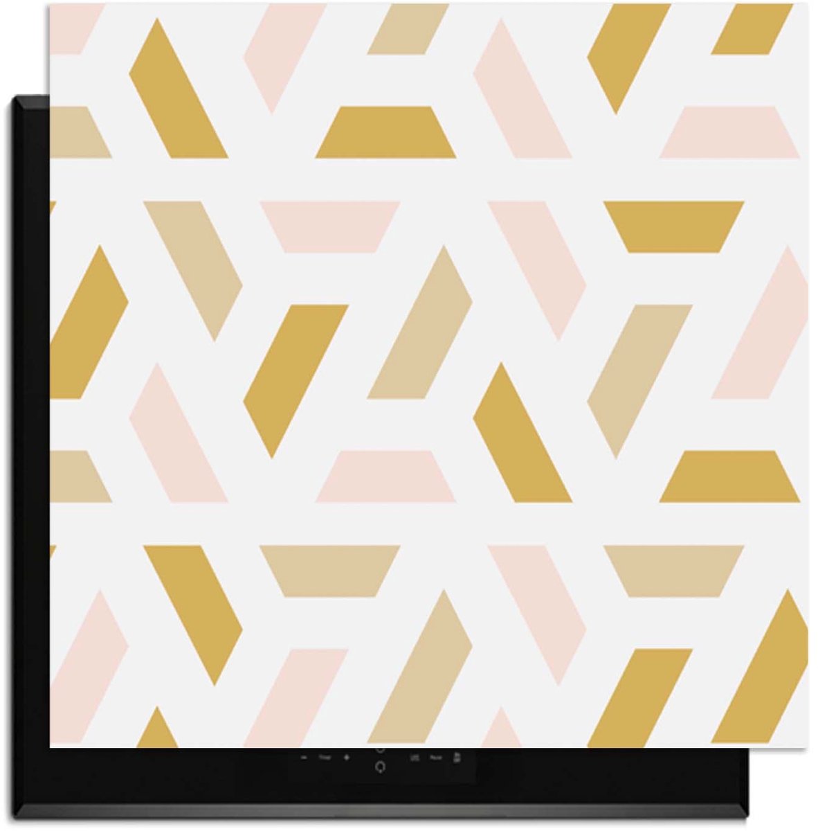 KitchenArt - Pastel Harmony – Inductie Beschermer - 62x52 cm - Kookplaat Beschermer - Luxe Afdekplaat Inductieplaat - Anti-slip & Oprolbaar - Beschermmat Inductiekookplaat