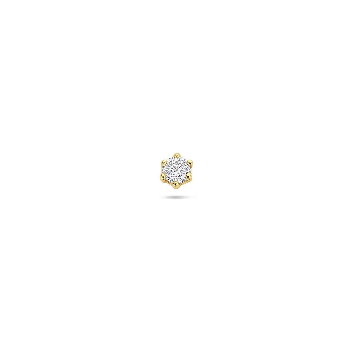 Zilveren vergulde flat back piercing zirkonia 1 micron 3,5 mm - 2104173