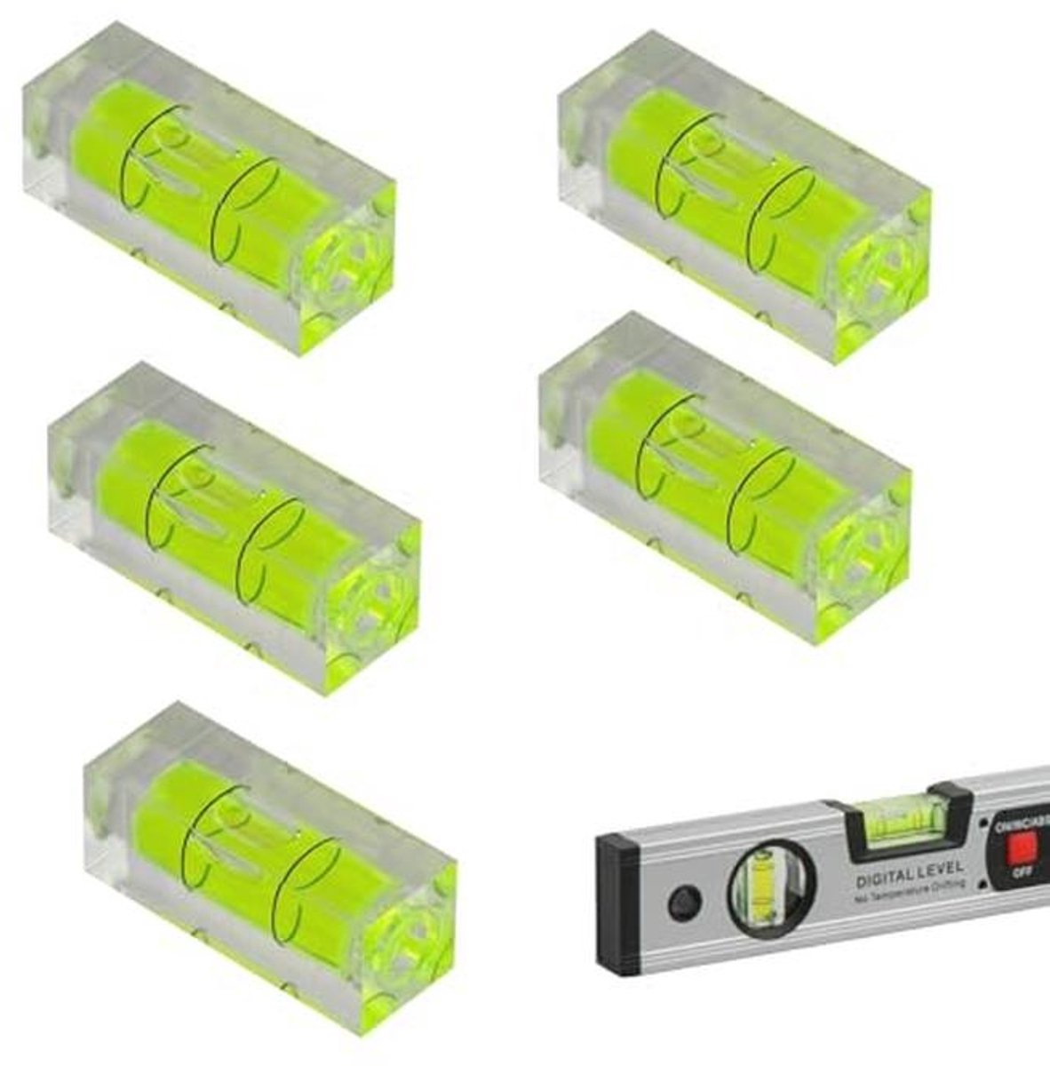 Mini Vierkante Waterpas 5 Stuks - Nauwkeurige Mini Waterpas voor Universele Statief