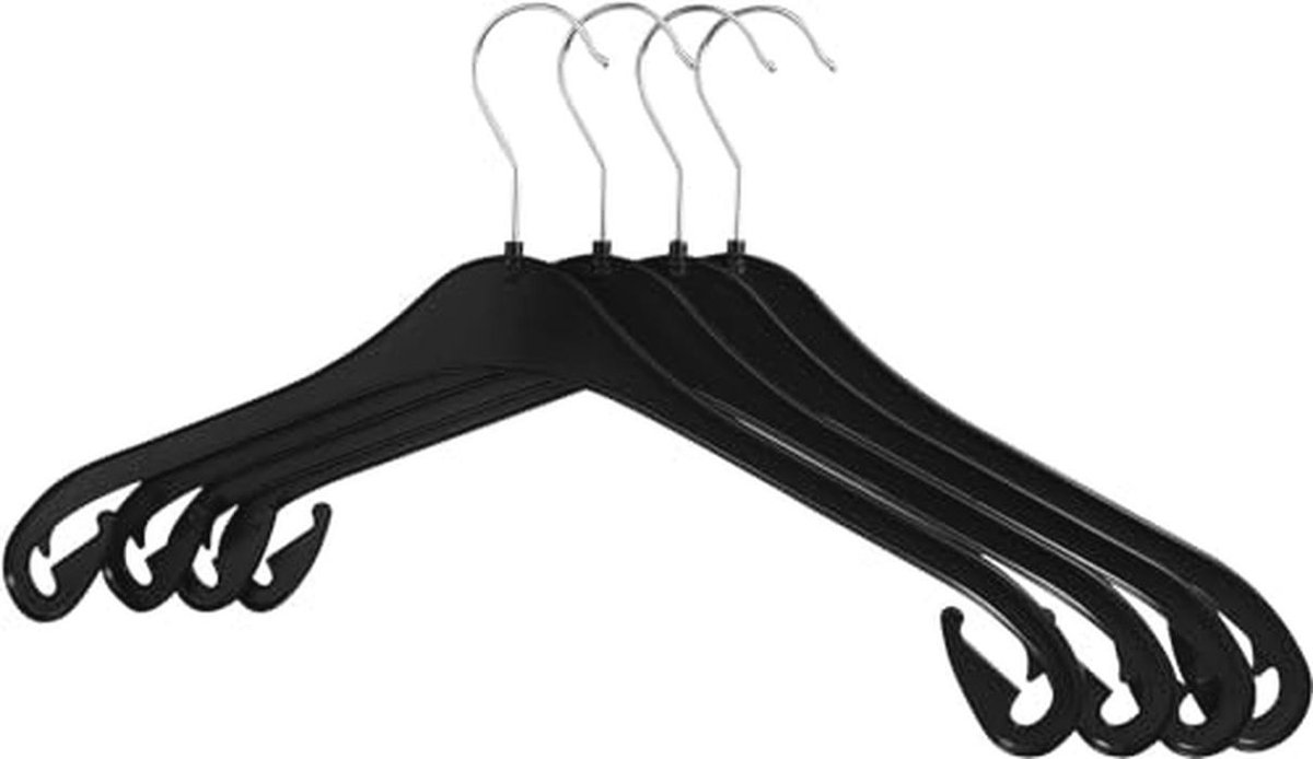 Kleerhangers 43 cm - 40 stuks - Draaibare Haak - Zwart - Ruimtebesparend