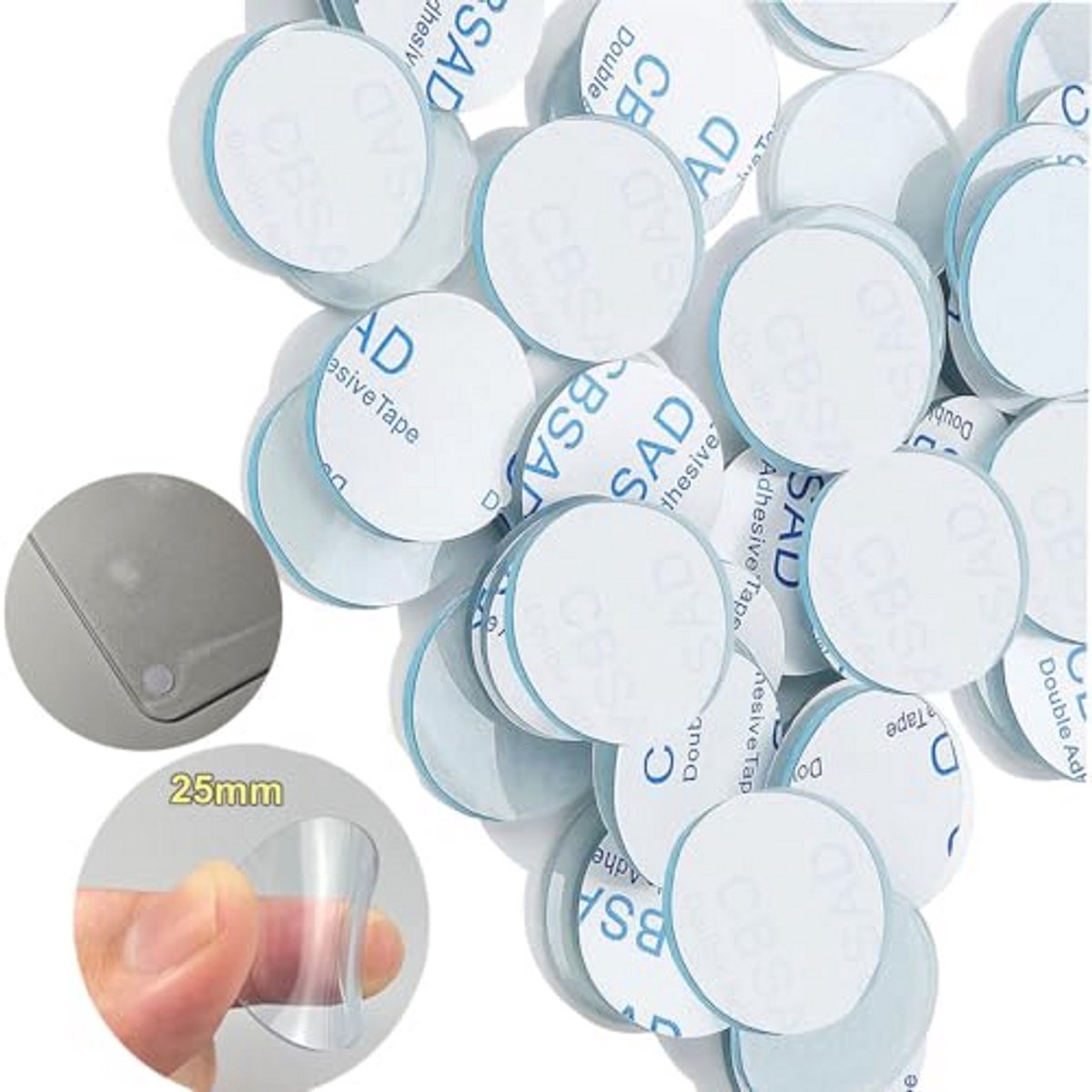 Elastic Rubber Studs for Glass Panes - 25 mm Self-Adhesive Protective Spacers