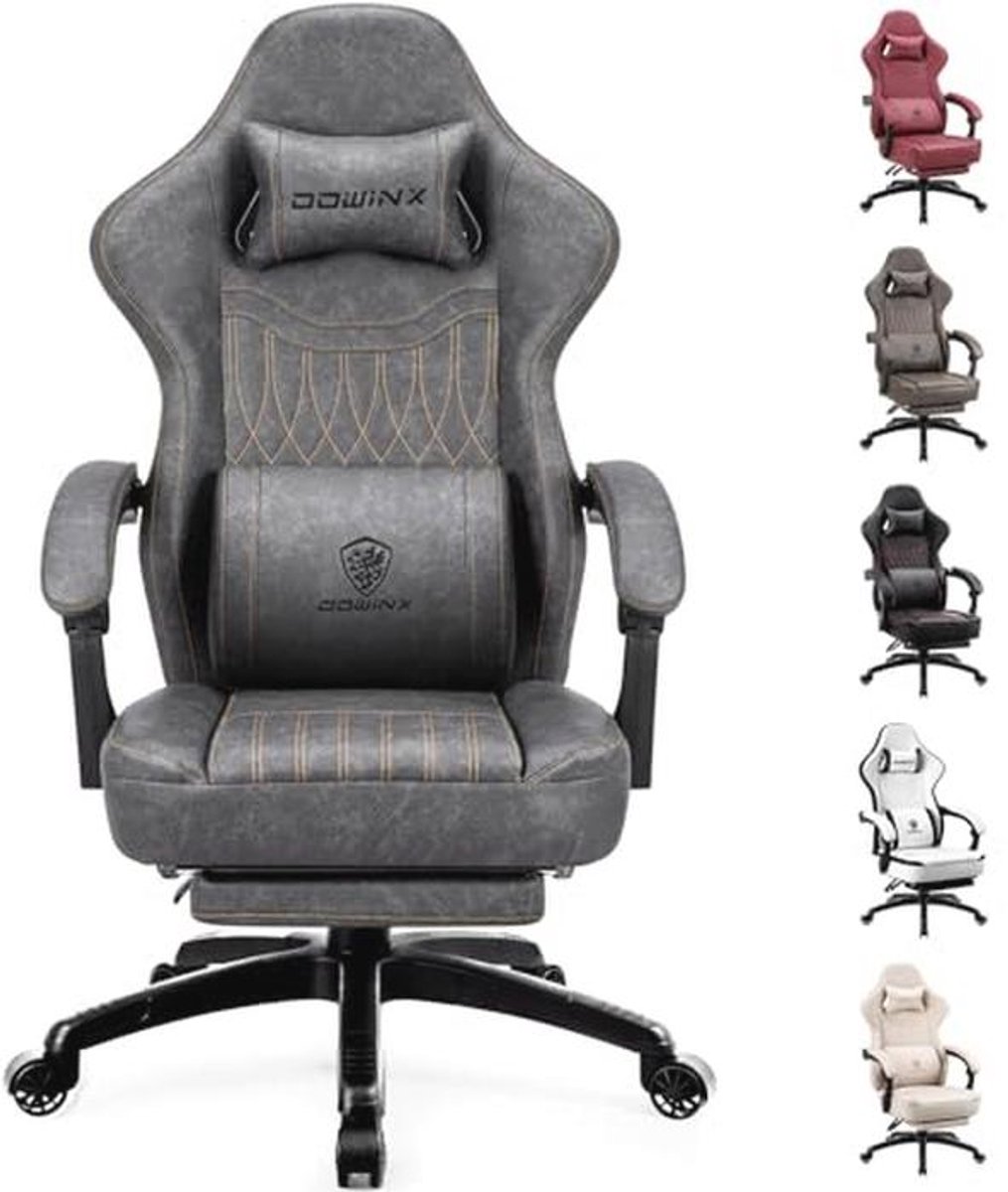 Ergonomische Gamingstoel met Verstelbare Rugleuning en Kussen