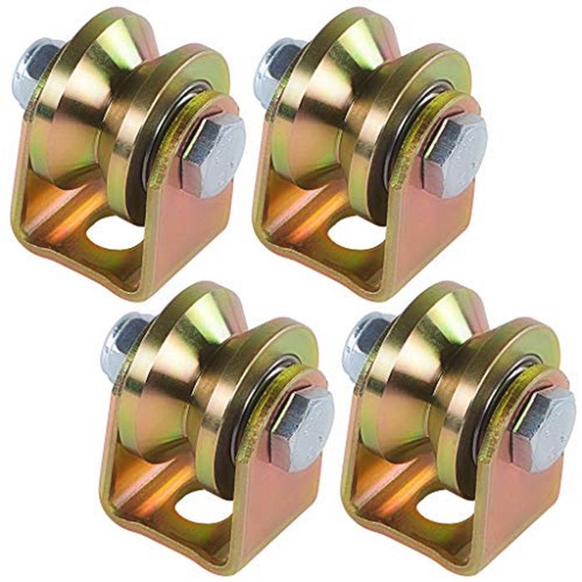 V-groef wielen voor schuifpoorten - 33 mm, 125 kg draagvermogen, set van 4