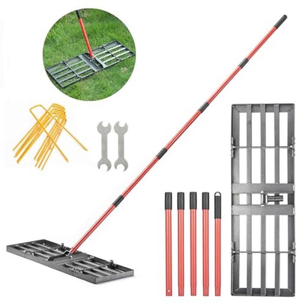 Gazonnivelleringshark met Verstelbare Handgreep - Perfect voor Tuin en Gras