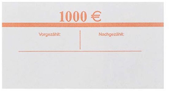 EURO Banderollen – 50 Stuks – Geschikt Voor 100 Bankbiljetten – Wit Kraftpapier – Volgens Bundesbank-richtlijn