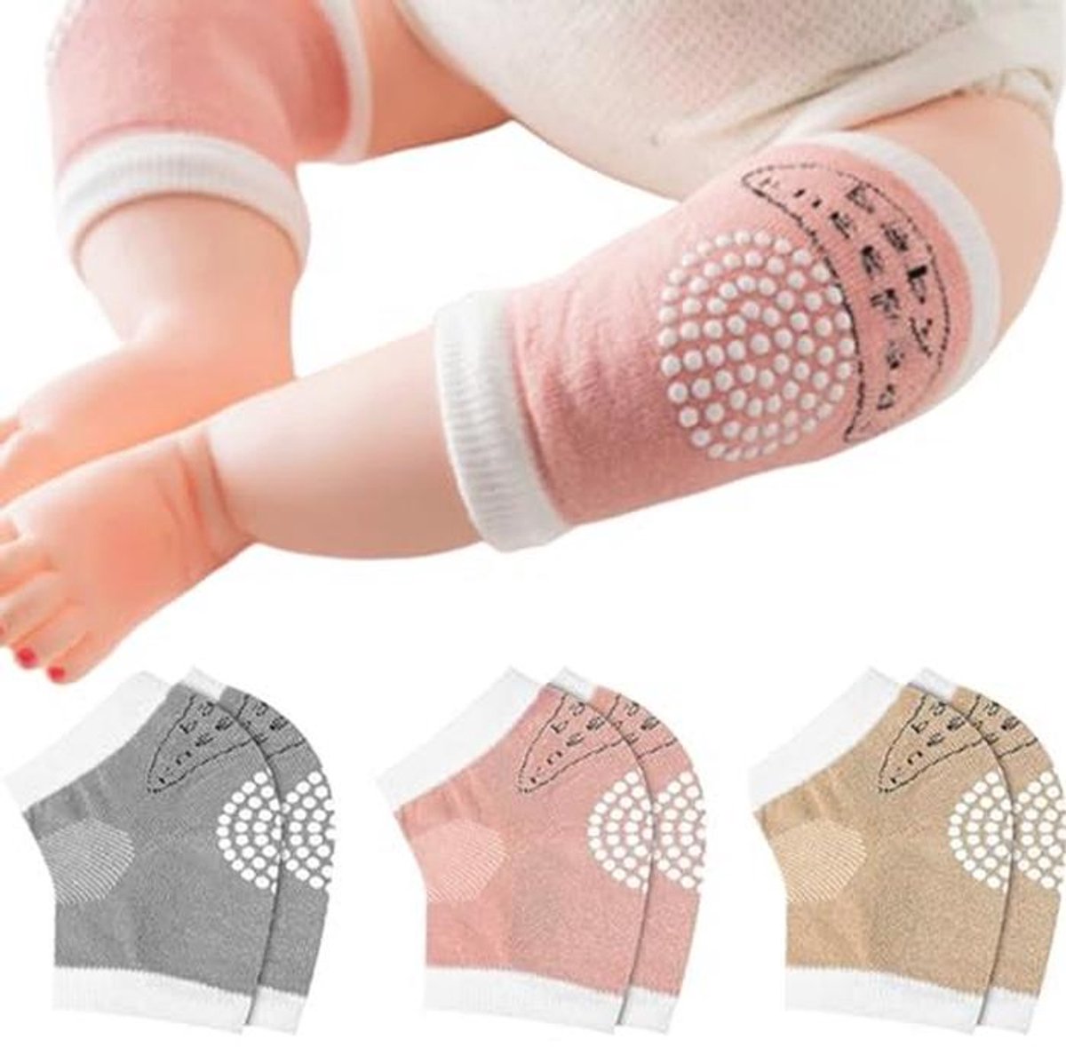 Kniebeschermers voor baby om te kruipen - Antislip, elastisch en veilig voor 0-24 maanden
