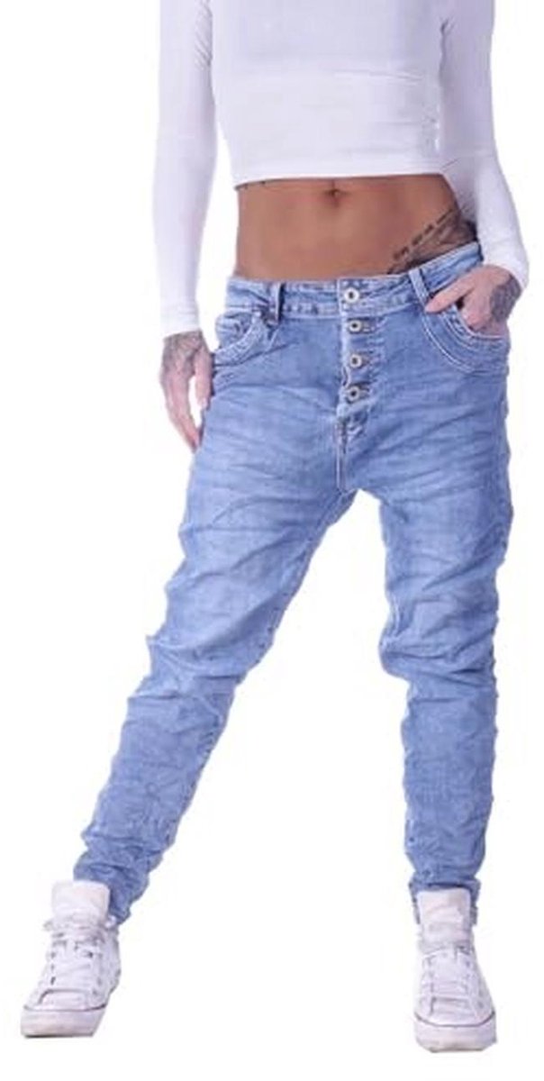 Dames boyfriend broek heupjeans - Blauw jeans voor elke gelegenheid