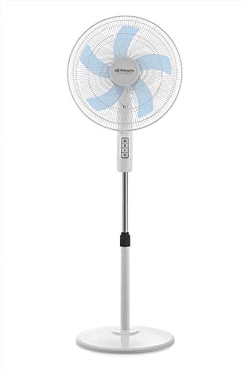 Stijlvolle Staande Ventilator met 3 Snelheden, Draaibare Kop en Hoogteverstelling - 45 W, Wit – foto 2
