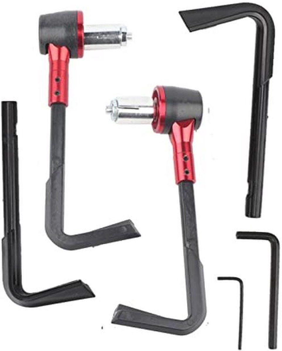 CNC Motorhandgreepbeschermer voor Remhendels - Motorfiets Beschermbeschermer Stuur (Rood)