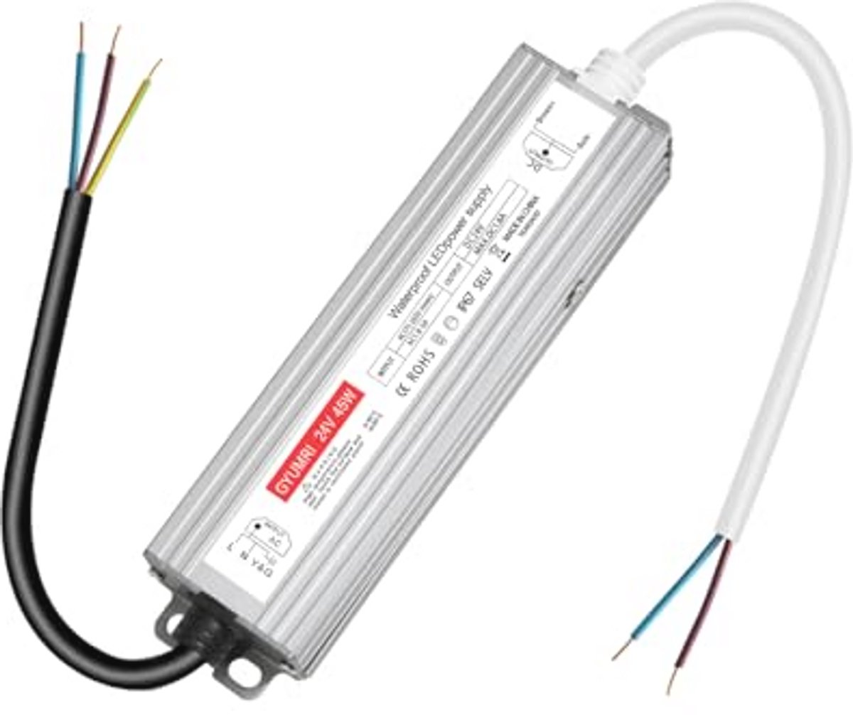 Waterdichte LED Transformator 24V 45W - Geen Flikkering of Ruis - IP67