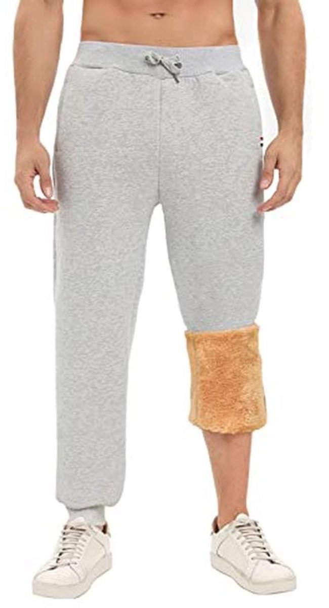 Warme fleece joggingbroek voor heren met zakken en trekkoord