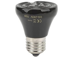 Mini Infrarood Verwarmingslamp voor Reptielen - Keramische Lamp voor 24 Uur Continue Verwarming (75W)