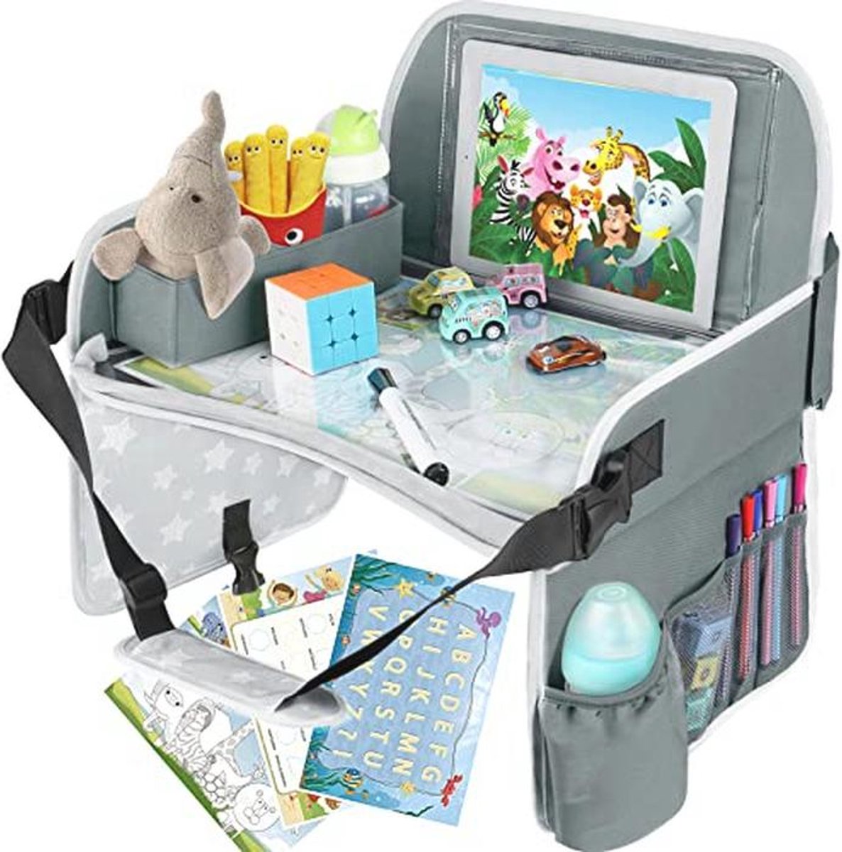 Kinderen Reiskussen met Tekenbord en Tablet Houder - Perfect voor Auto- en Vliegtuigen