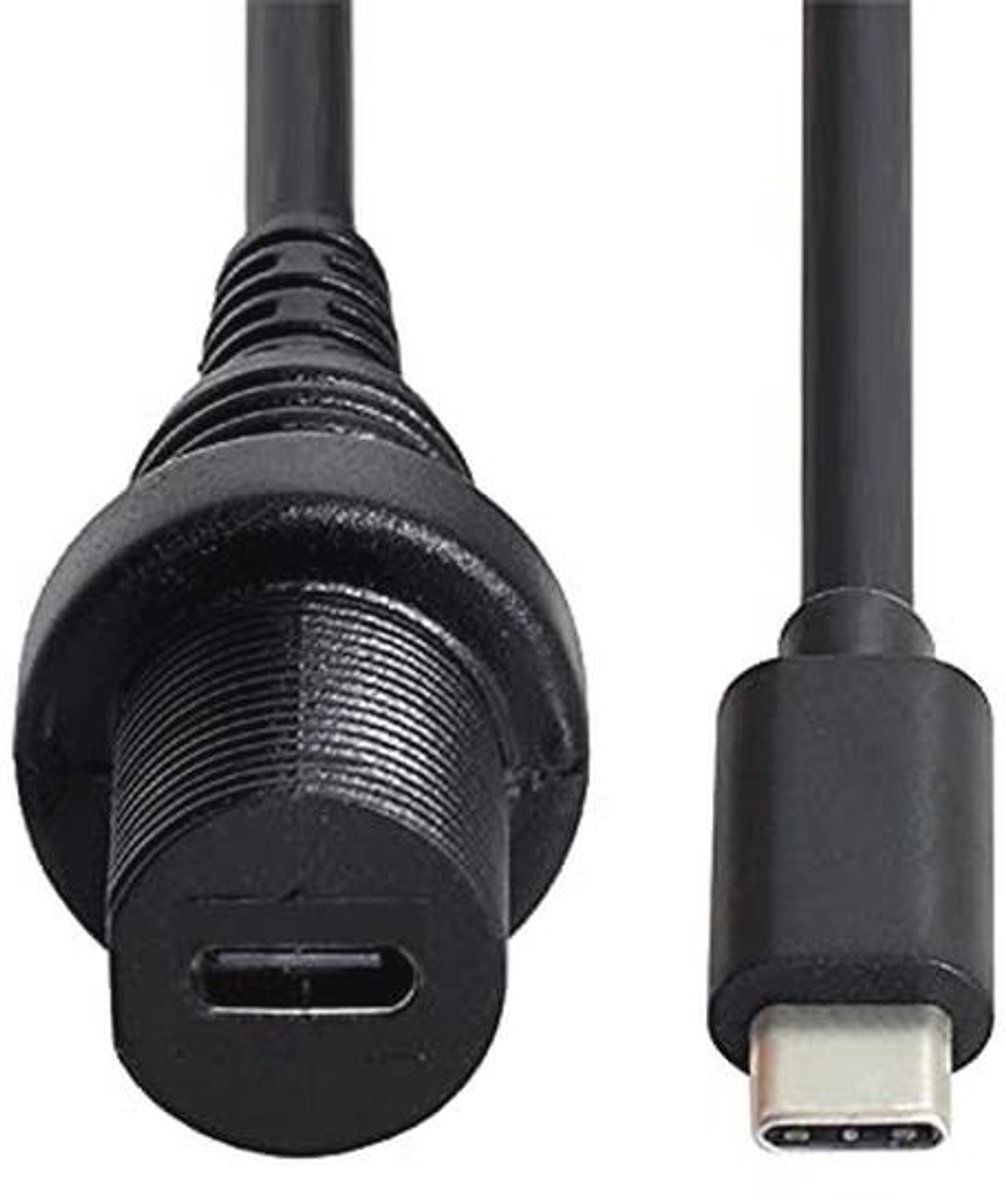 Waterdichte USB-C Verlengkabel 100cm voor Dashboardpaneel