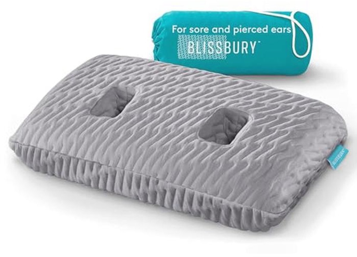 Oorkussen met gaten voor comfortabele slaap zonder druk op oorpijn | Verstelbaar traagschuim kussen voor steun en heel comfortabel slapen