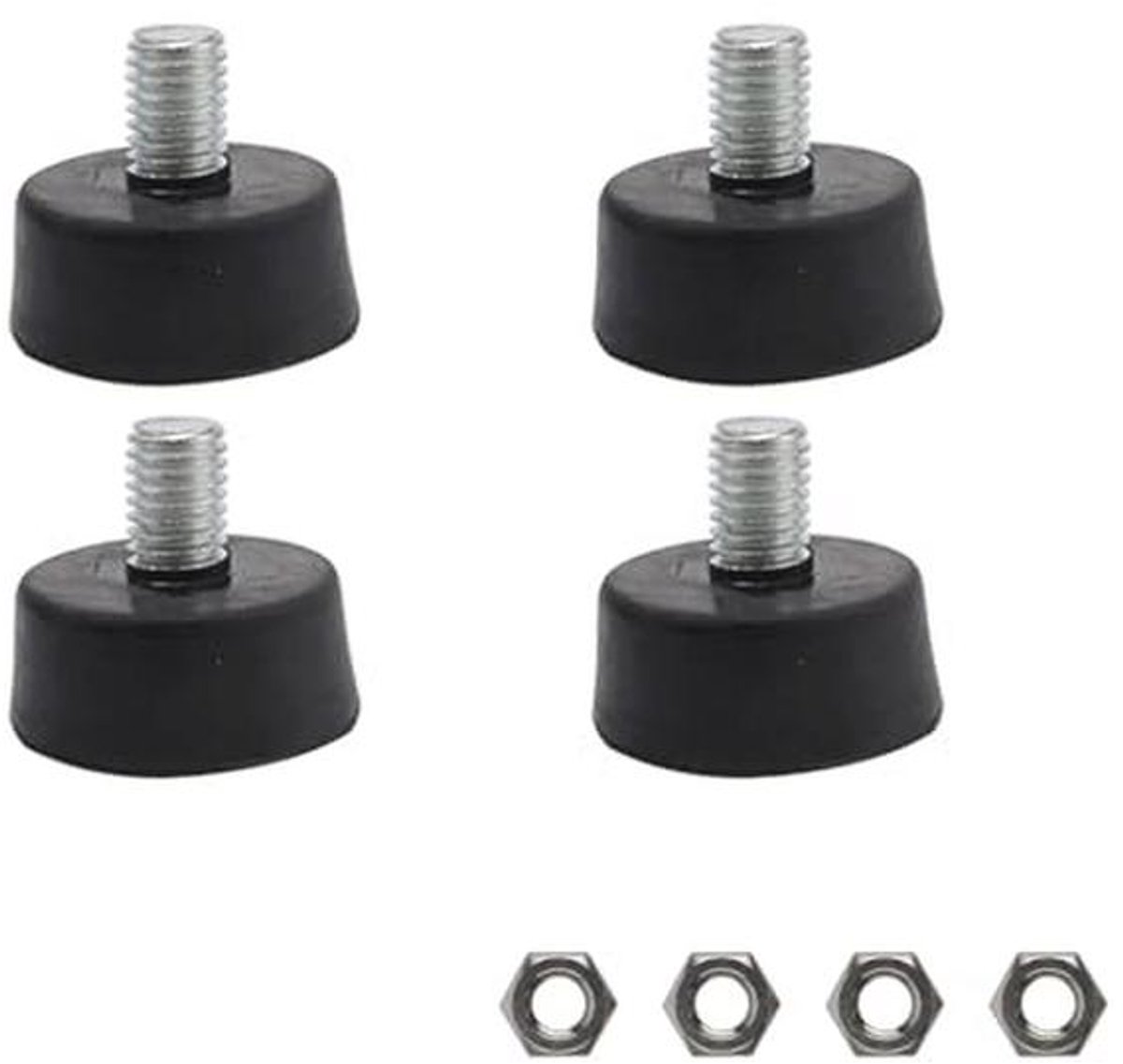 Verstelbare meubelpoten M10 - Rubber voet met schroeven voor tafels en stoelen - Set van 4