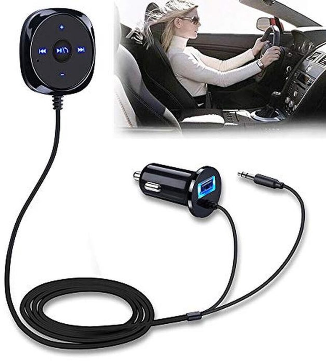 Bluetooth Auto Adapter met MP3 Speler en FM Zender - Ondersteunt USB en AUX
