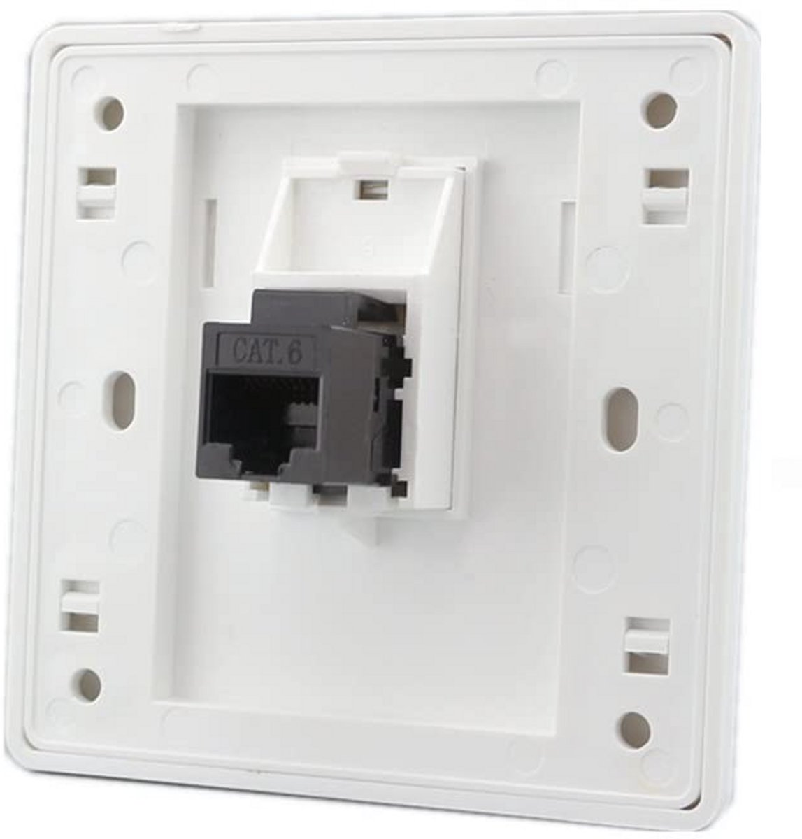 CAT6 Ethernet LAN Kabel Wandplaat - Dual Pass Netwerk Aansluiting 86x86mm
