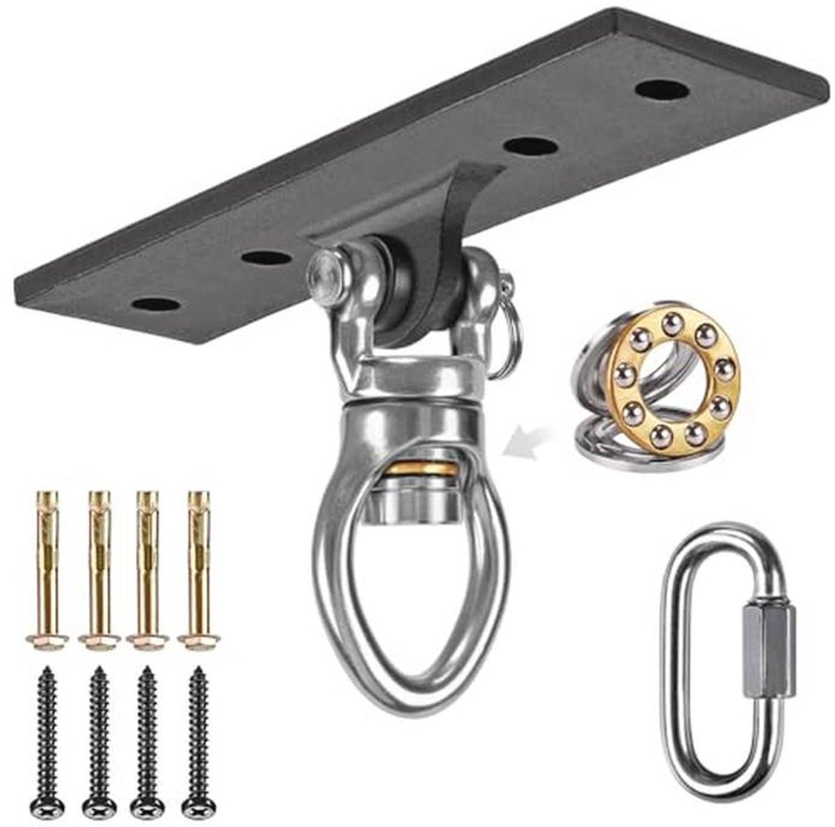 Heavy Duty Hangmat Stoel Haak – Draaibare Swivel Plafond Hanger tot 400 kg
