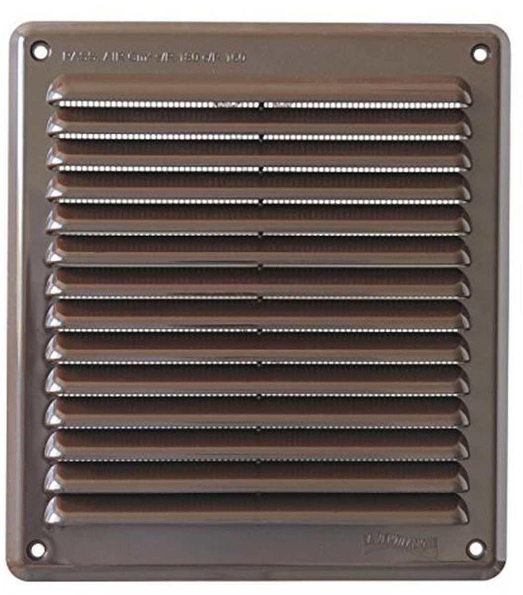 Rechthoekig Ventilatierooster van Kunststof - Bruin 204 x 230 mm