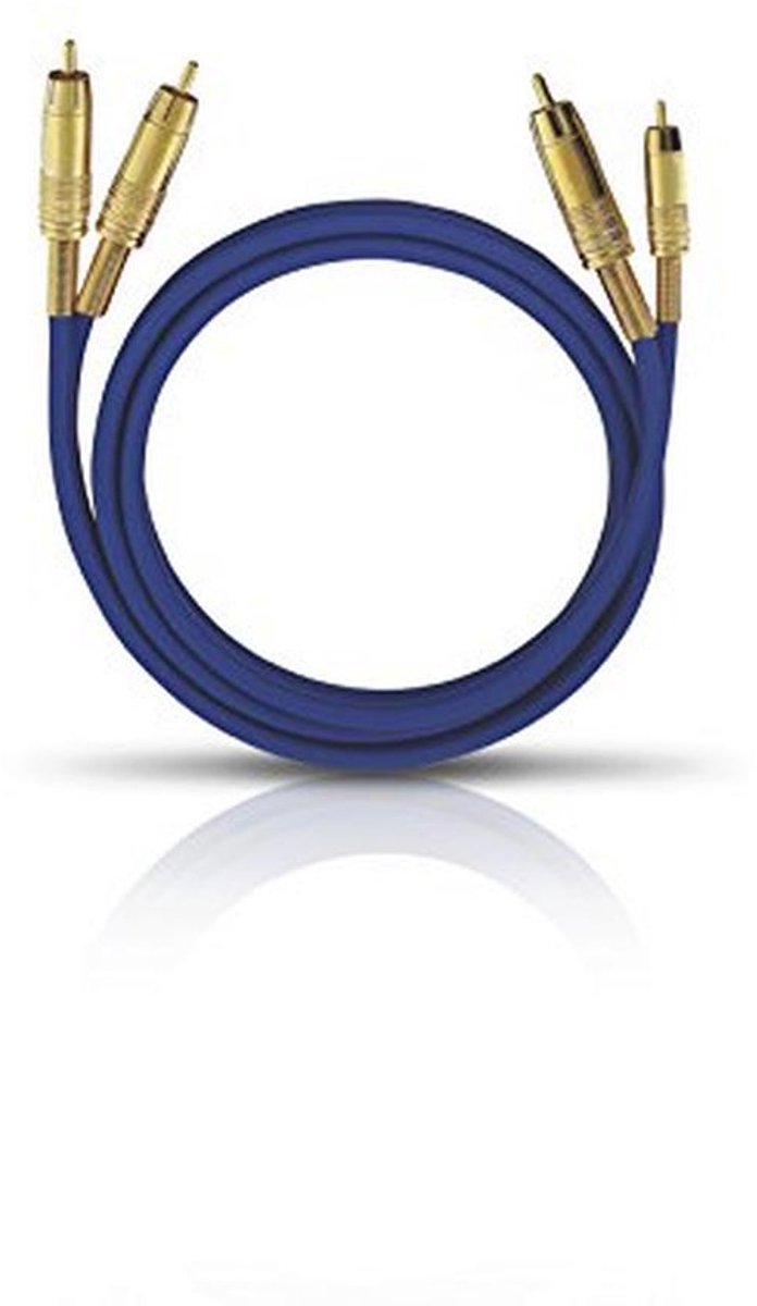Analoge Stereo Audio RCA-kabel - 2x RCA/2x Rinch, 1m - Hoogwaardige Geluidskwaliteit - Robuuste Metalen Stekkers