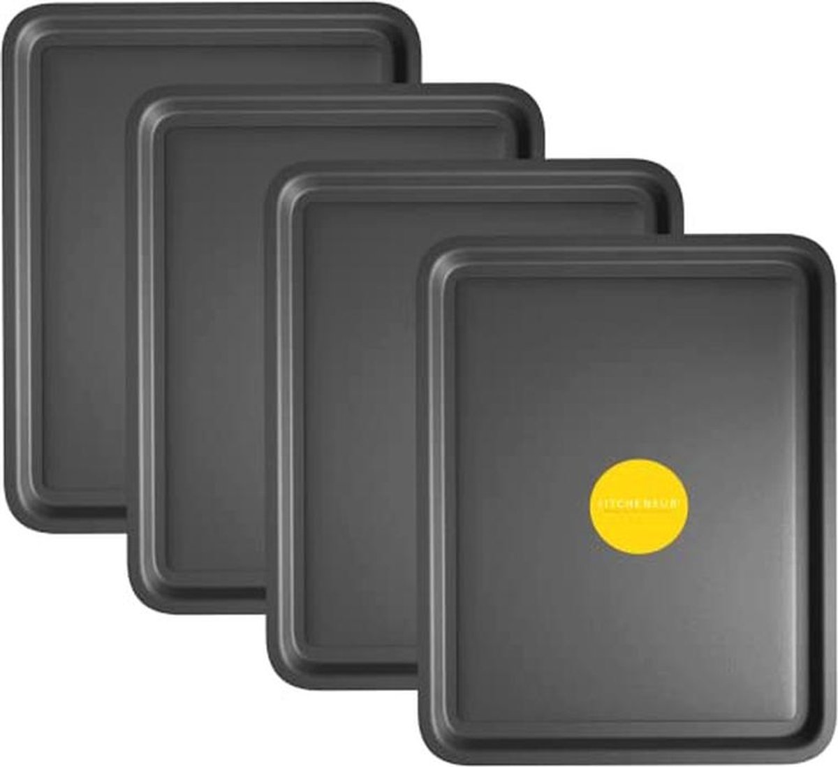 4-Pack Bakplaat Set - 38cm Non-Stick Oven Trays voor Bakken en Roosteren