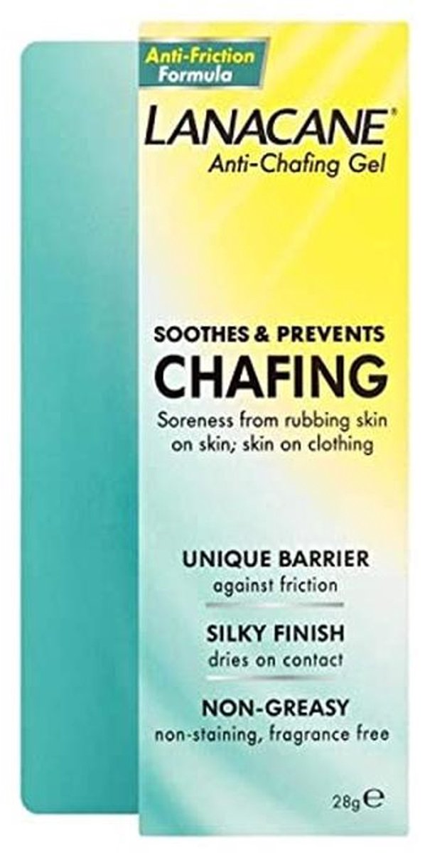 Lanacane Anti-Chafing Gel, kalmeert en helpt pijn te verlichten door wrijven huid op huidcontact, niet-vlekken, geurvrij, hardlopen, fietsen en reizen essentieel, 28g