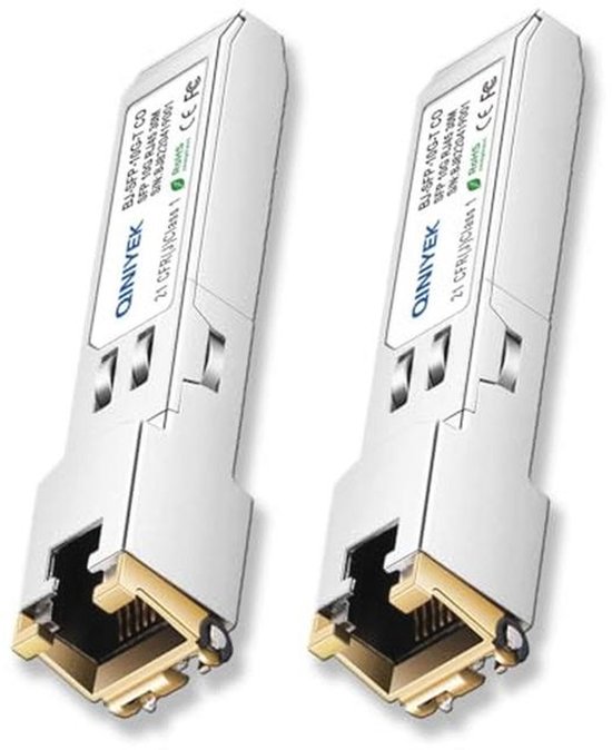 XZSNET 10GBASE T SFP Transceiver, SFP naar RJ45, 10G Copper SFP naar Ethernet module, compatibel met Cisco SFP 10G T S, Ubiquiti UniFi UF RJ45  10G, Mikrotik, Meraki, D Link en meer, 1 stuks