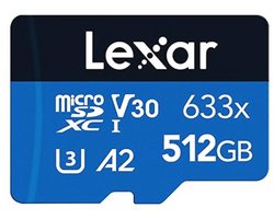 512GB microSDXC UHS-I Geheugenkaart met SD-adapter – Tot 100MB/s Leessnelheid – Klasse 10, V30, U3, A2 – Ideaal voor Smartphone, Tablet, Camera