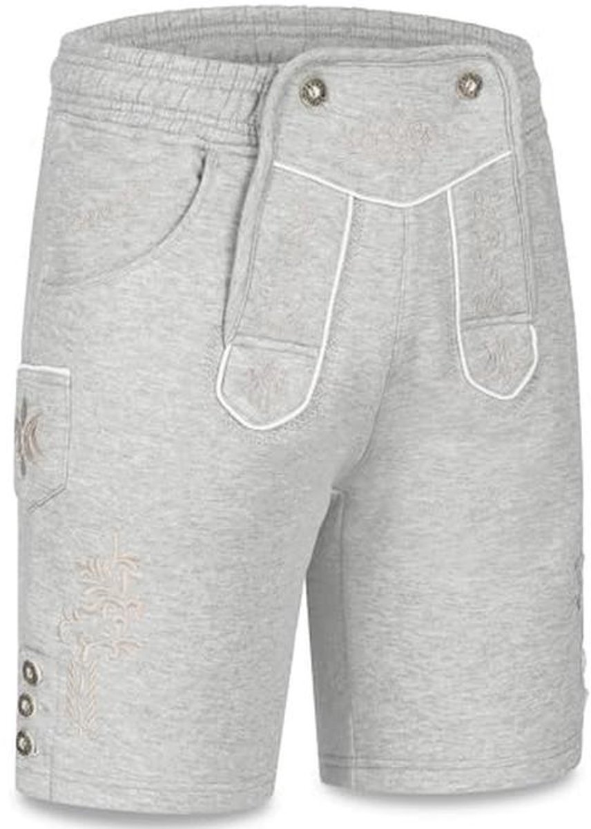 Korte klederdracht joggingbroek met trekkoord in lederhosen look - comfortabele leren broek voor heren