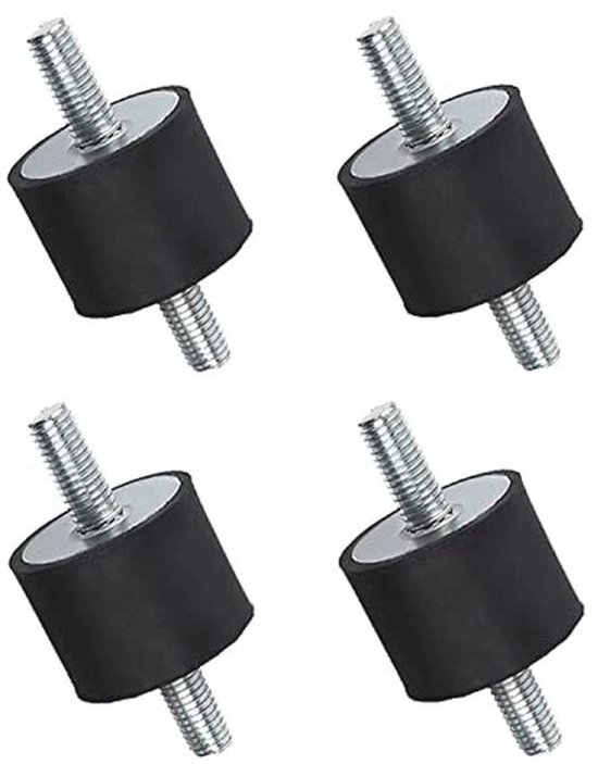 QUARKZMAN M5 rubberen houders met schroefdraad, trillingsisolatoren, cilindrische schokdemper met pennen 15 x 10 mm, 4 stuks