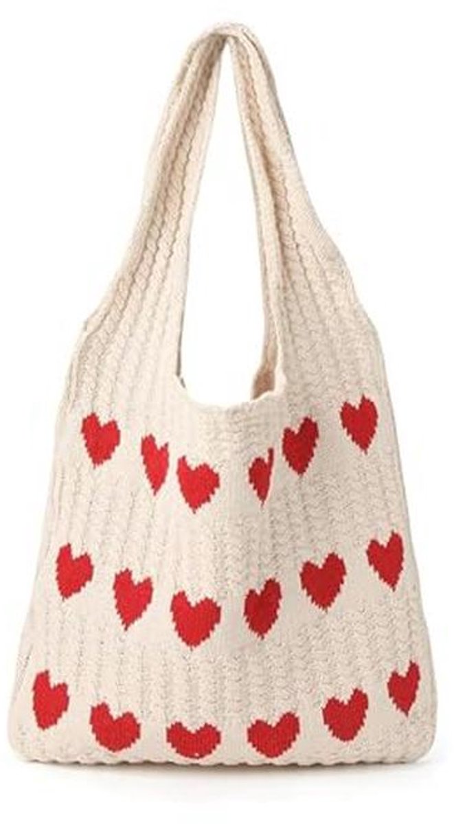 Gebreide Tote Bag voor Dames - Handgemaakte Schoudertas voor Werk en Reizen
