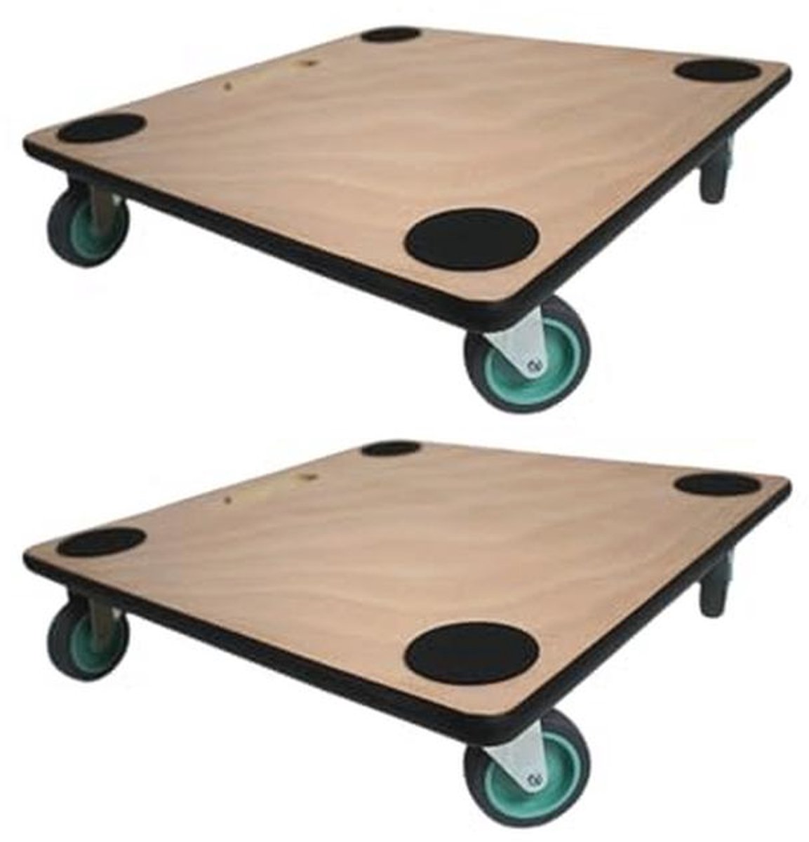 Professionele transportroller met 4 wielen - 150 kg draagvermogen, 11,5 x 50 x 50 cm - Meubelroller en transporthulp, 2 stuks