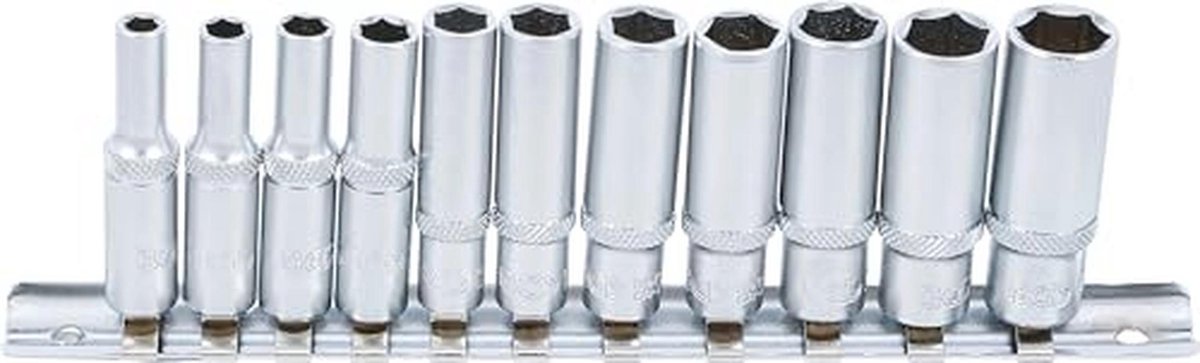 Dopsleutelset Zeskant Diep 11-dlg | 6,3 mm (1/4") | Inclusief Diverse Maten